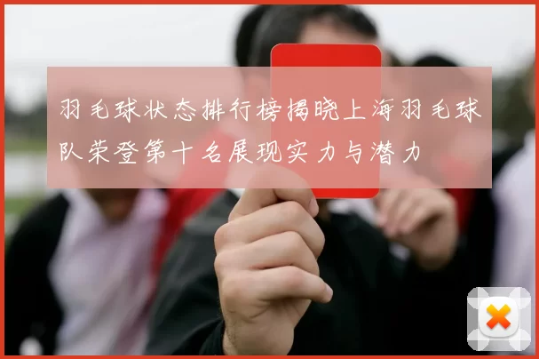 羽毛球状态排行榜揭晓上海羽毛球队荣登第十名展现实力与潜力